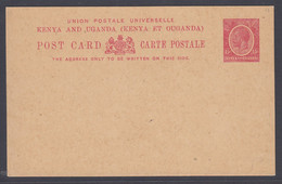 Kenya & Uganda, KGV 15c Unused Postal Card - Kenya & Oeganda