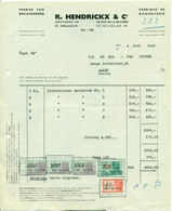 Oude Factuur Fabriek Van Breigoederen R. Hendrickx & Co Te Sint-Niklaas  : 1949 - Kleding & Textiel