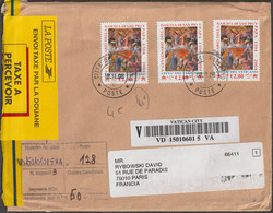 Vatican 2004 Y&T 1333 Michel 1483 X 3 Sur Lettre Assurée. Saint Pie V, Pape. Peinture - Briefe U. Dokumente