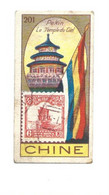 Chromo Chine China Asie Asia  Temple Du Ciel Flag Stamp  En L'état Voir Les 2 Scans Rare 60 X 30 Mm Pub: Victoria - Victoria
