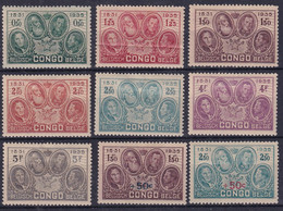 Congo Belge YT* 185-191 + 192-193 - 1923-44: Neufs