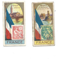 Chromo France Toulouse Marseille Flag Stamp   En L'état Voir Les 2 Scans Rare 60 X 30 Mm Pub: Victoria - Victoria