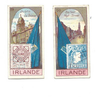 Chromo Irlande Ireland Dublin Belfast Flag Stamp  En L'état Voir Les 2 Scans Rare 60 X 30 Mm Pub: Victoria - Victoria