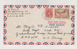 CANADA 1945 ONTARIO  Airmail Cover To USA Military Address - Luftpost