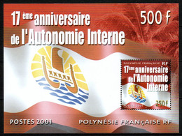 Polynésie Française - Bloc Feuillet - 2001 - Yvert N° BF 26 ** - 17e Anniversaire De L'autonomie Interne - Blocks & Sheetlets