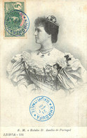 CARTE AVEC 2 CACHETS KHROUFA MAURITANIE 1906 ET TIMBRE 5C  S.M. A RAINHA D. AMELIA DE PORTUGAL  LISBOA - Autres
