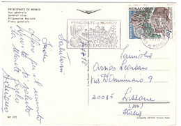 1978 EUROPA CAHHEDRALE DE MONACO  CARTOLINA PER ITALIA ANNULLO TARGHETTA JARDIN EXOTIQUE - Cartas & Documentos