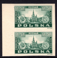 POLAND POLSKA - 1945 - POZNAN - IMPERFORATE STAMP - MINT NOT HINGED SOUVENIR 8.4 - Unused Stamps