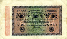 ALLEMAGNE Reichsbanknote 20.000 Mark 01-07-1923  Série Fa-DB 408978 (Fil. E 7 Chiffres) P.85b Ro84e - D.95i ? - Circulé - Otros – Europa