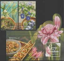 Malaysia 2021-9 Edible Flowers Set+M/S MNH Flora Food Flower Unusual - Maleisië (1964-...)