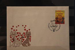 Slowenien 1995; LOVE, Katzen, FDC, MiNr 107 - Covers & Documents