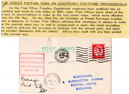 GB 1965, "POSTPAID PROVISIONAL" Card With 2 1/2d + Manuscript Postage Paid 1/2d - Unclassified