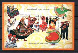 INDE - INDIA - B/F - M/S - 2010 - JOINT ISSUE - EMISSION COMMUNE - MEXIQUE - INDE - MEXICO - INDIA - DANCE - DANCING - - Blocchi & Foglietti