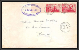 10864 N°353 Paire Comité Du Monument Pierre Loti Rochefort Sur Mer Charente 15/10/1937 Lettre Cover France - Briefe U. Dokumente