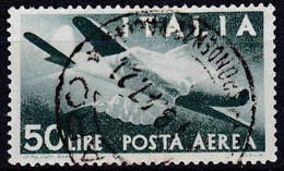 IT107 – ITALY - ITALIE – AIRMAIL – 1947 – CLAPS HANDS & PLANE – SG # 677 USED 25 € - Posta Aerea