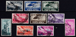 IT108 – ITALY - ITALIE – AIRMAIL – 1945-56 – USED ISSUES – SG # 670→930 USED 8,25 € - Posta Aerea