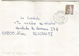 ALMANZA LEON CC SELLO BASICA - 1991-00 Storia Postale