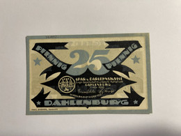 Allemagne Notgel Dahlenburg 25 Pfennig - Collections
