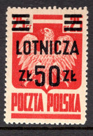 POLAND POLSKA - 1945 - 1947 OVERPRINT LOTNICZA  AIR  - STAMP - MINT NOT HINGED SOUVENIR 8.4 - Unused Stamps