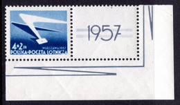 POLAND POLSKA - 1957  LOTNICZA  AIR  - LABAL & STAMP - MINT NOT HINGED SOUVENIR 8.5 - Unused Stamps