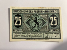 Allemagne Notgel Flecken Bleckde 25 Pfennig - Collections