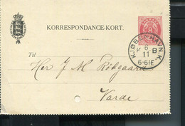 DENMARK 1890 POSTAL STATIONARY CARD 8 ÖRE - Storia Postale