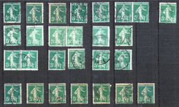 Semeuse - 5c Vert Foncé - YT 137 - Variétés Diverses - Used Stamps