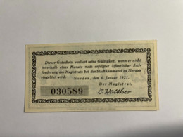 Allemagne Notgel Norden 25 Pfennig - Collections