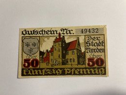 Allemagne Notgel Norden 50 Pfennig - Collections