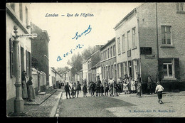 Landen : Rue De L'Eglise  - Obl. 1907 - Landen