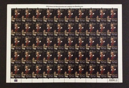 Portugal 2020 250 Years Of Ludwig Van Beethoven Unfolded Full Sheet MNH RARE - Hojas Completas