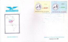 ECUADOR : FIRST DAY COVER : YEAR 1985 : 10TH ANNIVERSARY OF CHAMBER OF COMMERCE : SET OF 2v STAMPS - Covers & Documents