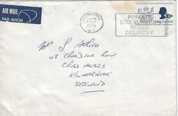 New Zealand 1975  Airmail Letter,  Dannevirke. - Kilmarnock, Scotland - Brieven En Documenten