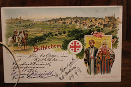 AK 1898 Bethlehem Gruss Aus Turkey Türkei Austria Judaica Empire Ottoman Litho Palestine Israel Jaffa Levant Palästina - Palestina