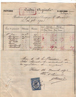 VP18.822 - 1872 - Reçu & Bordereau - Crédit Agricole M. BRECHARD Directeur à POITIERS - Banque & Assurance