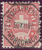Heimat SG RORSCHACH 1888-12-23 Telegraphen-Stempel Auf 10 Ct. Zu#14 Telegraphen-Marke - Telégrafo