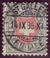 Heimat SG ST. GALLEN FILIALE 1885-09-14 Telegraphen-Stempel Auf 25 Ct. Zu#15 Telegraphen-Marke - Telégrafo