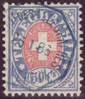 Heimat VD MONTREUX 1886-01-26 Blauer Telegraphen-Stempel Auf 50 Ct. Zu#16 Telegraphen-Marke - Telegraph