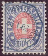Heimat VD MONTREUX 1886-01-26 Blauer Telegraphen-Stempel Auf 50 Ct. Zu#16 Telegraphen-Marke - Télégraphe