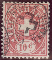 Heimat BEs NYDEck Filiale B. ~1885 Telegraphen-Stempel Auf 10 Ct. FrZu#14 Telegraphen-Marke - Telégrafo