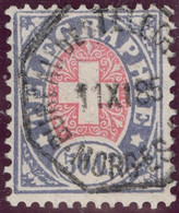 Heimat VD MORGES 1885-09-11 Telegraphen-Stempel Auf 50 Ct. Zu#16 Telegraphen-Marke - Telegraafzegels