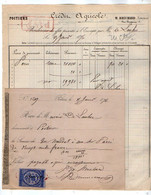 VP18.837 - 1876 - Reçu & Bordereau - Crédit Agricole M.BRECHARD Directeur à POITIERS - Bank & Insurance