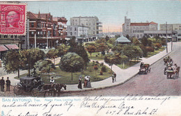 255/ San Antonio, Texas, Alamo Plaza, Looking North, Paard Met Koets - San Antonio