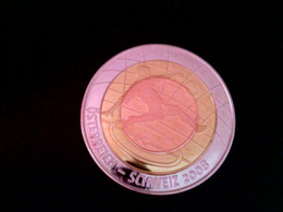 Medaille: Fussball EM, Österreich - Schweiz 2008 Bimetall. Material: Aussenring Neusilber, Mittelring: Messing - Numismatics