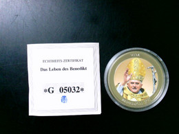 Medaille: Das Leben Benedikt, Nummeriert Und Limitiert Ne. G 05032. Vita Benedikti XVI / Status Vaticanus - Numismatik