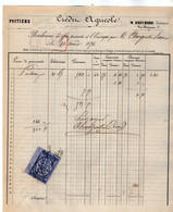 VP18.841 - 1876 - Bordereau - Crédit Agricole M. BRECHARD Directeur à POITIERS - Banco & Caja De Ahorros