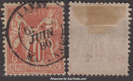 40c Sage Type I (N/B) Oblitéré TB (Y&T N° 70, Cote  35€) - 1876-1878 Sage (Type I)