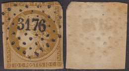 10c Bistre-jaune De 1850 Oblitération PC 3176  à -15€ (Y&T  N° 1, Cote 350€) - 1849-1850 Cérès