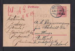 RUMÄNIEN - 1917 - 10 B. Ganzsache Ab Bukarest Nach Stuttgart - Zensur - Bezetting 1914-18