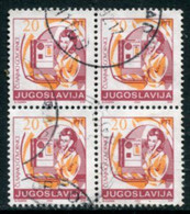 YUGOSLAVIA 1992Postal Services Definitive 20 D. Block Of 4  Used.  Michel 2520 - Used Stamps